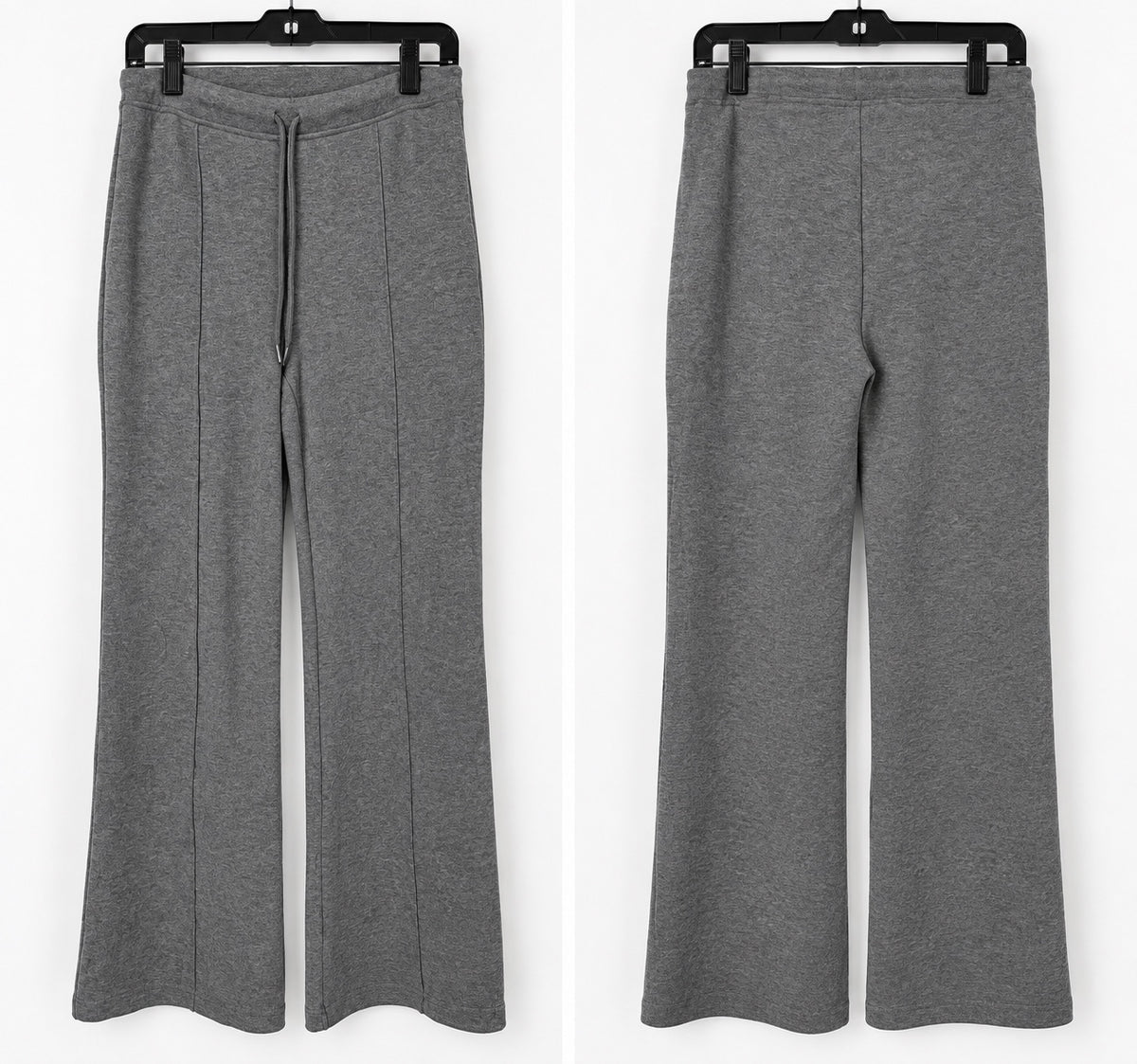 Gray Flared Ponte Sweatpants