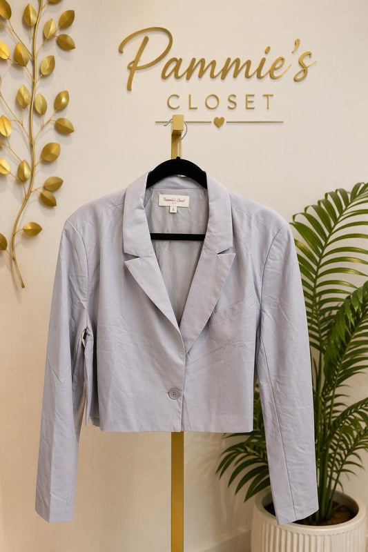 Pammie's Closet Light Gray Cropped Blazer