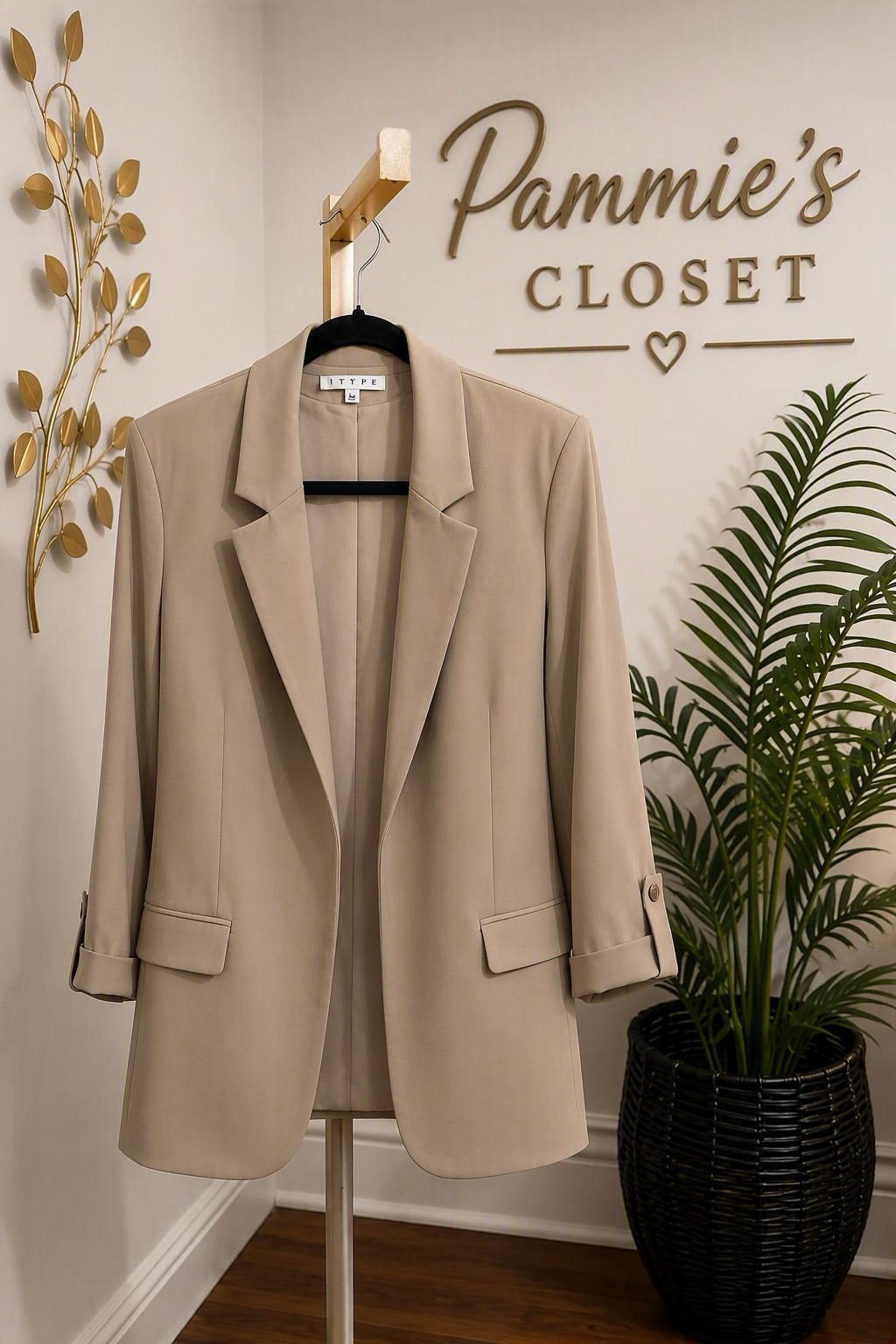 Beige Longline Blazer