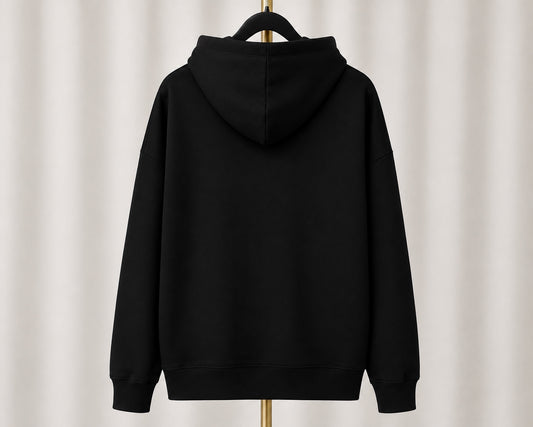 Plain Black Zip Hoodie