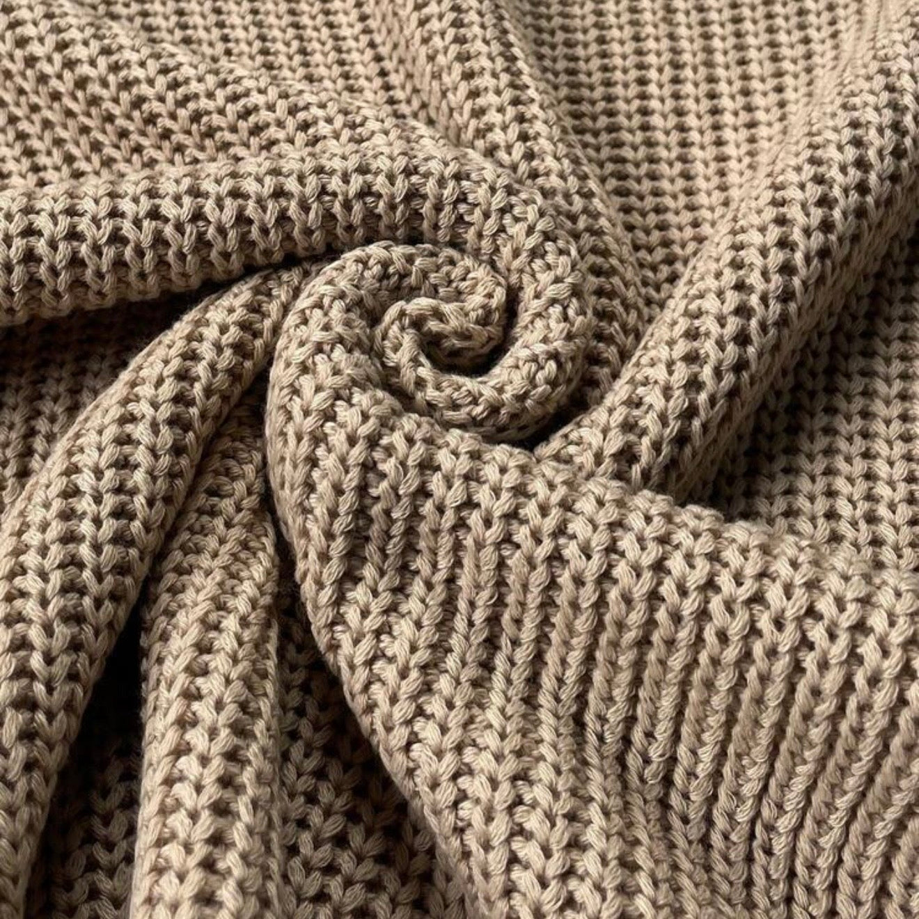 Oversized Knit Sweater Vest - Beige with White Trim - Relaxed Sleeveless Top