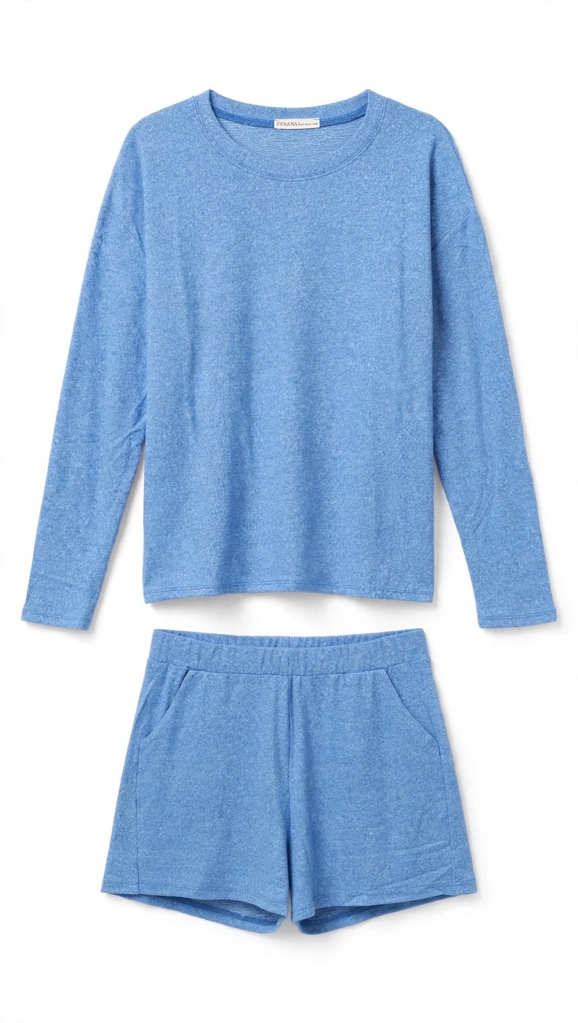 Zenana Periwinkle Two-Piece Lounge Set
