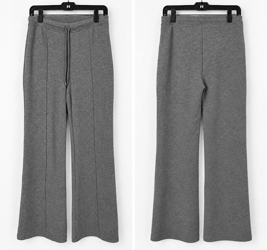 Gray Flared Ponte Sweatpants