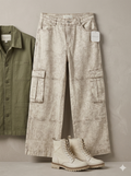 Altar'd State Striped Utility Cargo Pants in Mocha