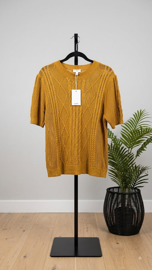 Ovelo Mustard Cable Knit Sweater